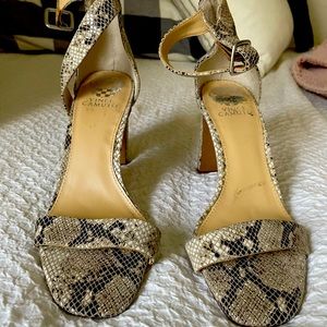 Vince Camuto leather python heels